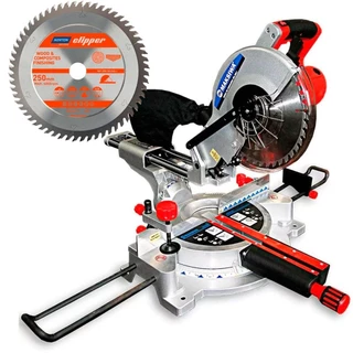 Serra meia esquadria telescópica 10" 2.000W guia laser MK.300.I + Disco de serra 80 dentes Maksiwa em Oferta na Shopee