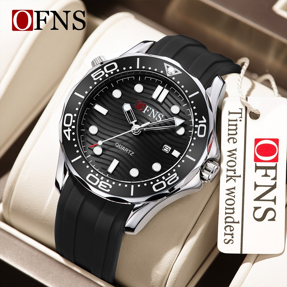 aço 316L】OFNS 7102 Relógio Masculino Executivo À Prova D'Água