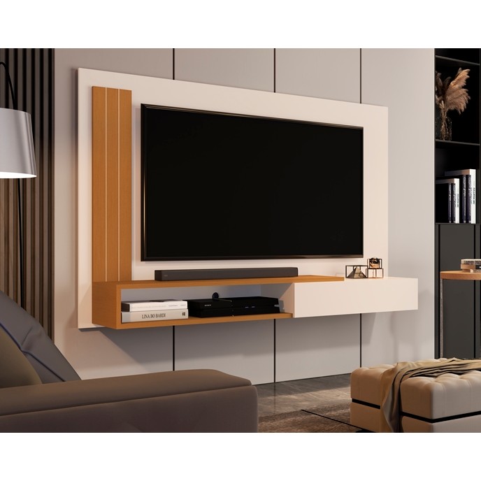 Painel Para Tvs de 32 a 55 Polegadas com Porta e Prateleira Sala Quarto - Modelos