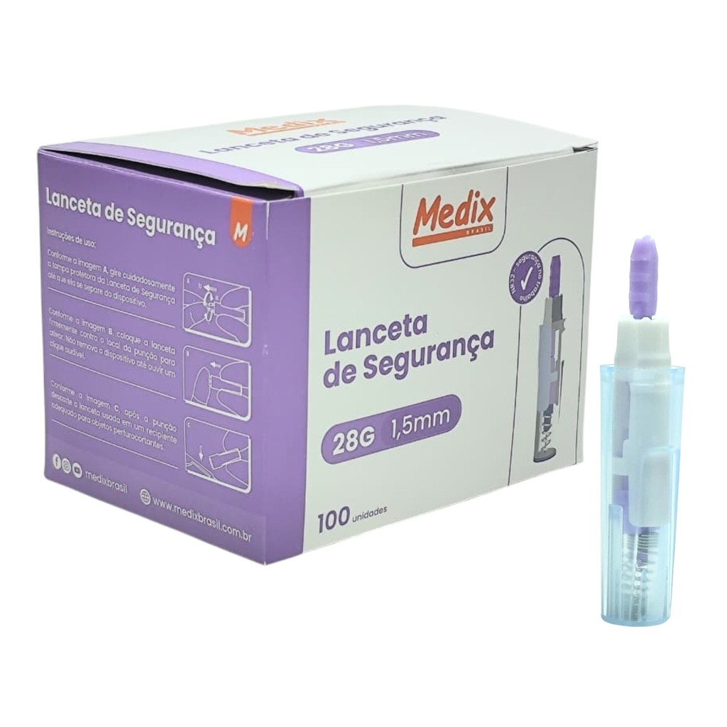 Lanceta de Segurança 28G Medix - Cx 100un | Shopee Brasil