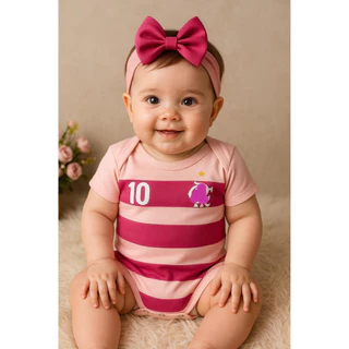 Body Bebê Time Carioca Menina Rosa Torcedora Blogueirinha Luxo Campeão Mundial