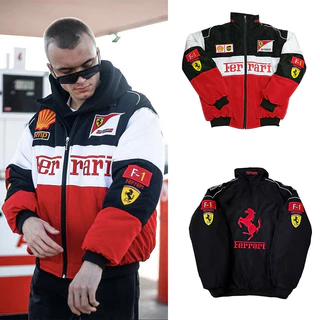 F1 Manga Longa Corrida Retro Motocicleta Equipe Ferrari Outono E Inverno Algodão