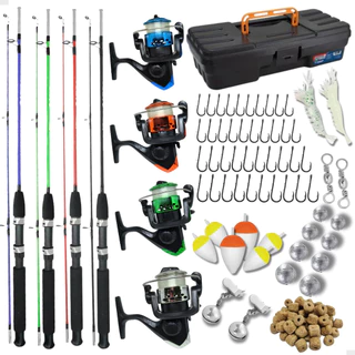 Pesca Completo Com Vara 2 Partes De Pescaria e Molinete Com Linha e Maleta Com Itens