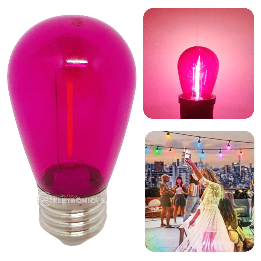 Lâmpada Luz Led Pink Retrô Iluminar E Decorar Para Spots Luminárias ...
