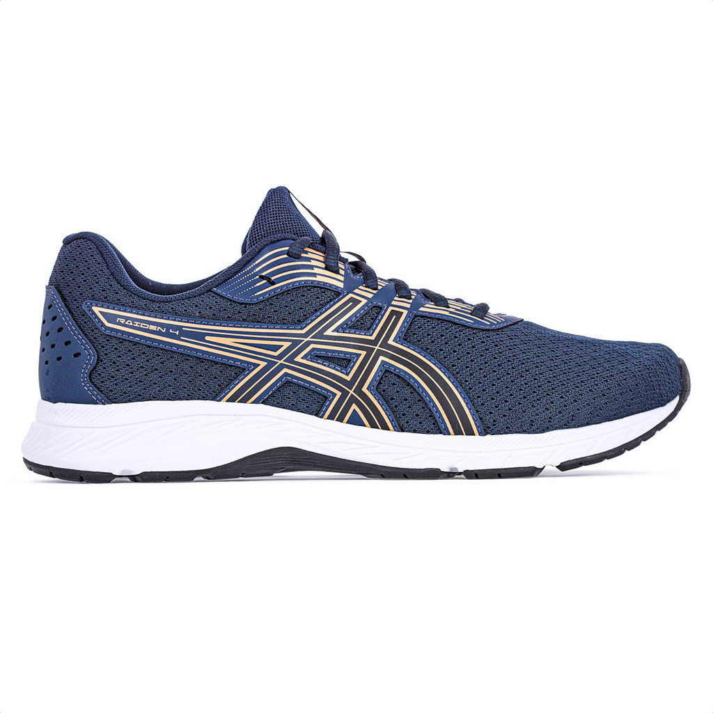 Tênis Asics Raiden 4 French Azul Marinho Dourado e Branco - Masculino ...