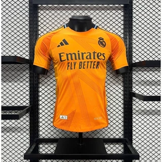 Camisa De Futebol Esportiva Edição Jogador Esportivo 2024-25 Real Madrid Laranja Masculino Tamanho S-XXL