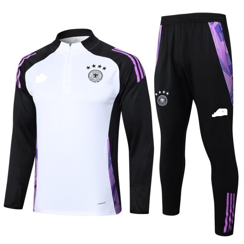 24-25 Germy Half Zip Fato De Treino De Futebol Masculino Jersey + Pants Set Long Sleeve Sportswear Poliéster Moda Esportivo casual Size : S-2XL