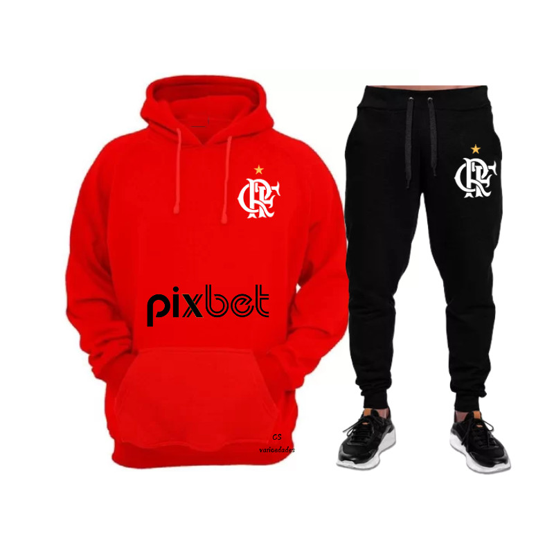 Conjunto Moletom Blusa de Frio FL Canguru Unissex Masculino Feminino Promoção Com Boné Brasileirão Time Ref Fl4 atualizado Lançamento 2024