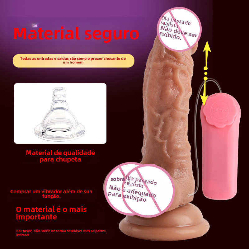 SP-46 Vibrador Pênis 13 cm Realista, com Ventosa, Vibração Multivelocidade