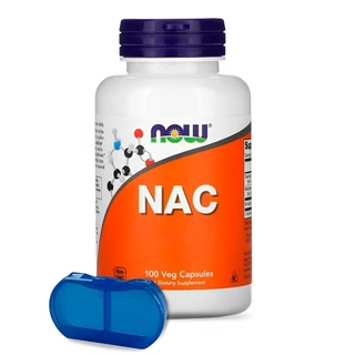 Nac N-acetilcisteína Now Foods 100 Caps + Porta Cápsulas