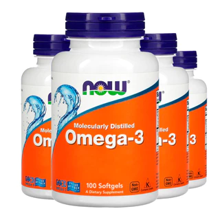 Kit 4x Ômega-3 Molecularmente Destilado Now Foods 100Soft Importado/Made in Usa