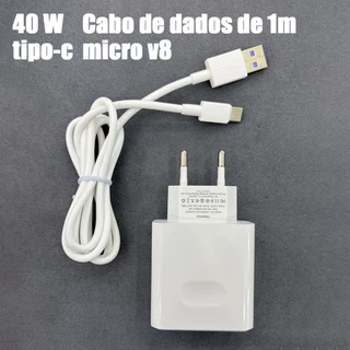 carregador celular 40w Tipo-c/micro(v8) 1m universal oppo/vivo/Samsung/xiaomi Rápido