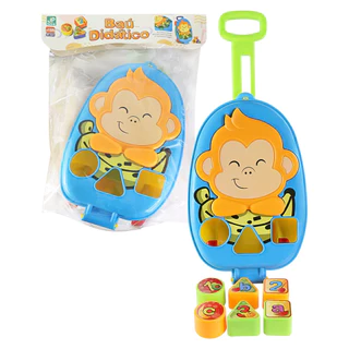 Brinquedo Infantil Báu Didático de Encaixe Macaquinho