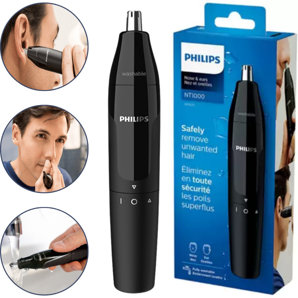 Aparador de Pelos Nariz e Orelha Philips A Pilha Uso Seco ou Molhado A ...