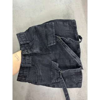 Saia Jeans Estonada Com Detalhe De Fivela Nos Bolsos