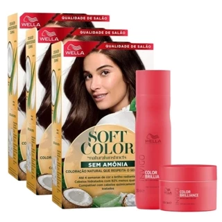 KIT TRIO Soft Color Coloração Castanho Médio 40 + Tratamento
