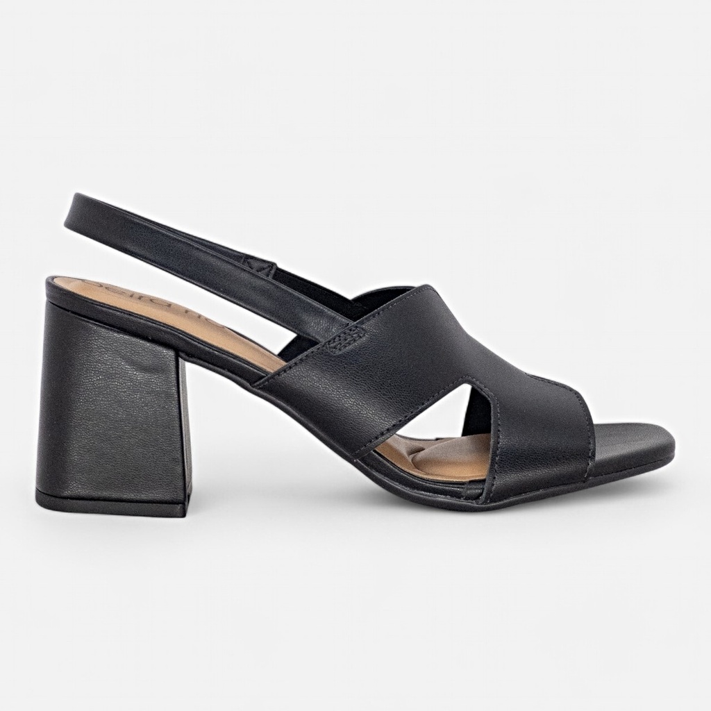 Sandalia Beira Rio Conforto Salto Grosso Feminina Slingback