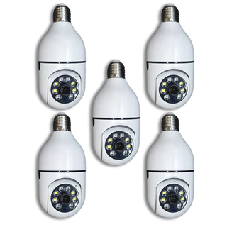 Kit 5 Camera Ip Segurança Lampada Panoramica Rastreio Wifi Espia