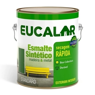 Tinta Esmalte Eucalar Brilhante Cinza Médio 3,6 Litros em Oferta na Shopee