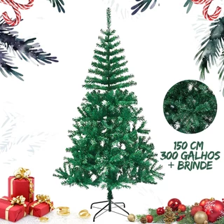 Árvore De Natal 150cm 300 Galhos Pé De Ferro Pinheirinho