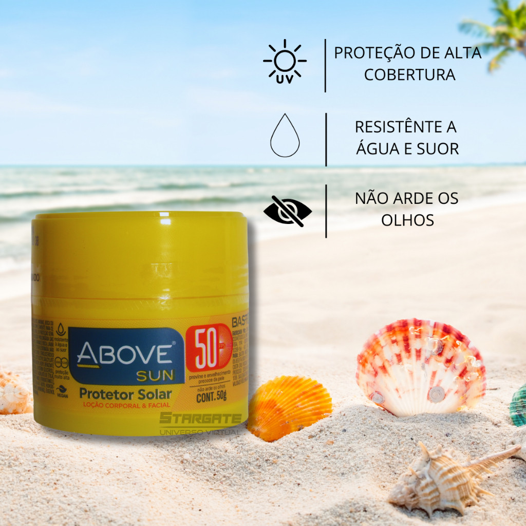 Protetor Solar Loção Resistente A Água 50fps Uva Uvb Above | Shopee Brasil