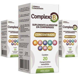 Kit 3 Complexo B Concentrado com 20 Comprimidos Arte Nativa em Oferta na Shopee