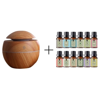 Kit 12 Essências 10ml + Difusor Elétrico Escolha Cor E Aroma