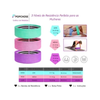 kit 3 Faixas Elástica de Resistência para yoga Pilates Treino Academia MING em Oferta na Shopee