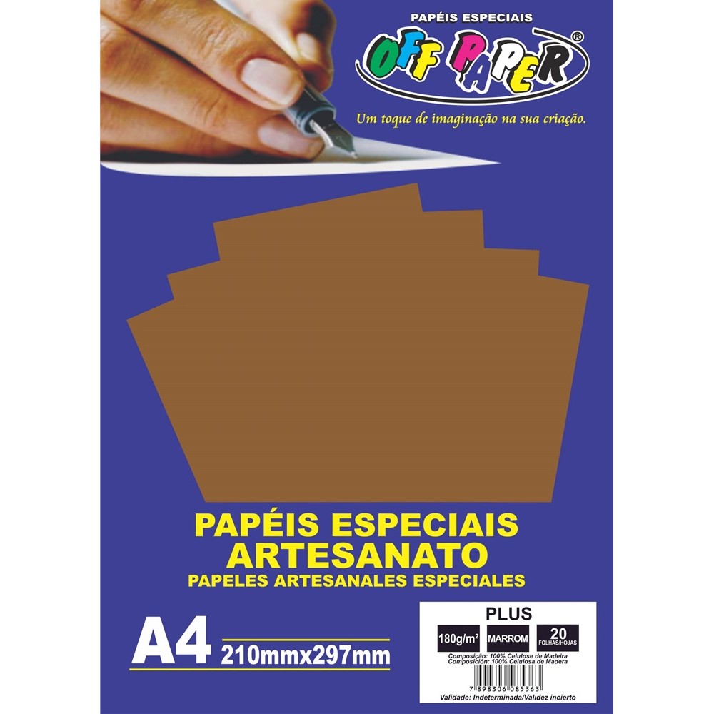 Papel A4 180g Marrom Plus Off Paper 20 Folhas | Shopee Brasil