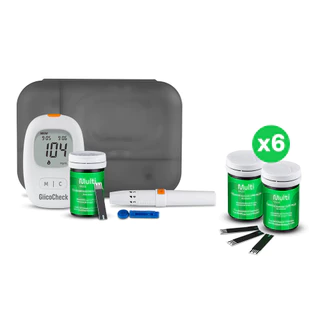 Kit Aparelho Medidor de Glicemia Glicocheck Care Plus + 310 tiras para Glicemia - HC487K2 em Oferta na Shopee