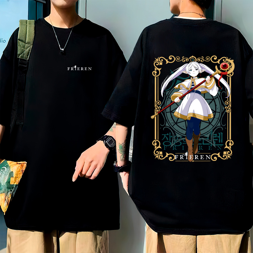 Camiseta Algodão Oversized Anime Frieren Mangá Japonês 26