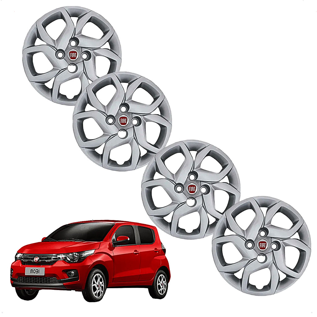Jogo Calota Aro 14 Fiat Mobi 2017 2018 2019 2020 2021 | Shopee Brasil