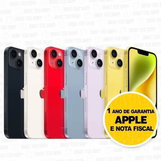 Fone sem fio + Celular iPhone 14 128GB Dual E-SIM Original Novo Lacrado com Garantia Apple de 1 ano em Oferta na Shopee