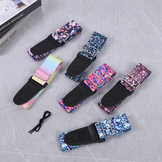 Correia De Guitarra Arco-Íris Ajustável Para Elétrica Acústica E Baixo Cinto De Nylon Multicolorido Acessórios De Instru