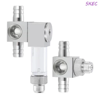 SKEC Difusor De CO2 Do Tanque De Peixes , Atomizador Externo De 12/16mm De Liga De Alumínio CO2 Aquário De Prata Contador De Bolhas Com Peixe