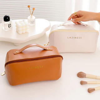 Saco Cosmético 2024 Novo Estilo PU Saco de Almofada Feminino Portátil de Viagem Saco Higiênico Portátil de Grande Capacidade Saco Cosmético Caixa de Armazenamento