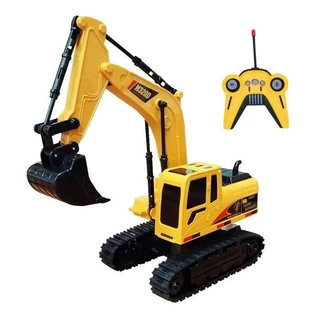 Brinquedo Máquina Escavadeira Pá de Metal Recarregável Com Controle Remoto