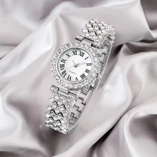 Relógio Feminino Novo Luxo Moda Diamante Pulseira de Aço Inoxidável Relógio Feminino