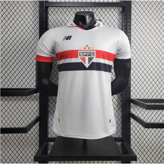 São Paulo Home Player de São Paulo Versão 24-25 P-V Camiseta esportiva masculina Camiseta branca