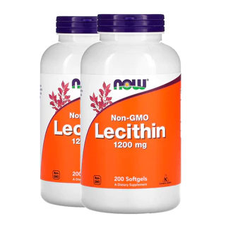Kit 2x Lecitina 1200mg Now Foods 200 Soft Importado/Made in Usa