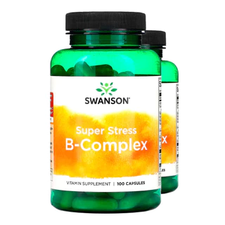 Kit 2x Complexo B com Vitamina C Swanson 100 Caps Importado/Made in Usa