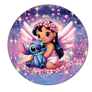 Painel Festa Stitch Infantil Redondo Tecido Sublimado 1,50x1,50