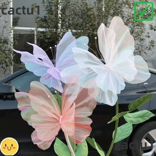 CACTU Borboleta Artificial , 50cm Fio De Seda Falsa , Gaze Mariage Decor Festa De Casamento Tridimensional
