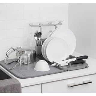 Escorredor De Louças 2 Em 1 Com Tapete Dobrável Absorvente Antiderrapante Microfibra Multifuncional em Oferta na Shopee