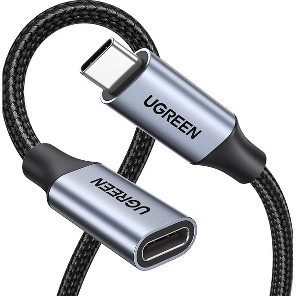 Cabo Extensor Ugreen Extensão Usb-C tipo-C Gen2 3.2 10gbps 100w 4K 60Hz Carregamento Dados Imagem e Video 50cm