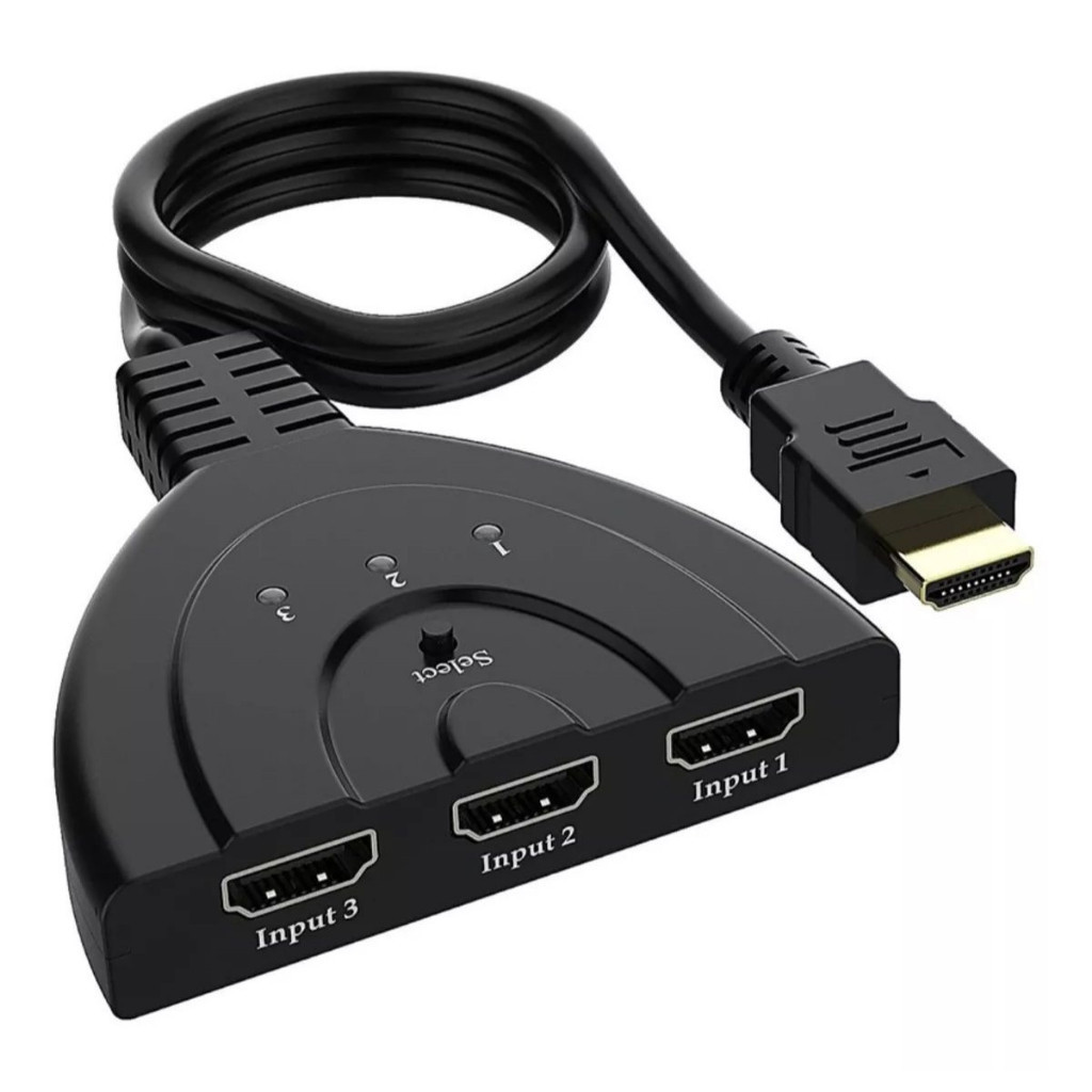 Cabo Divisor HDMI Hub 3x1 Switch 3 Entradas para 1 Saída.