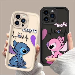 Capa De Celular Para Xiaomi Redmi Note 13 Pro 5G 12 4G 8 9 10 11 12 Plus 12S 11S 9S 13 12 13C 10C 12C 9A 9C Heartbeat Stitch Casal Bonito Padrão De Silicone Disney