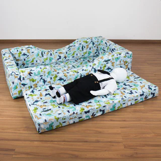 Caminha Espumada Dinossauro com Colchão | 1m30m x 70cm x 25cm