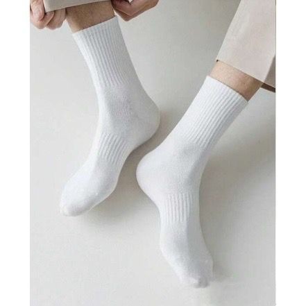 kit 9 Pares Meia Cano Longo Branca Masculino Ou Feminino