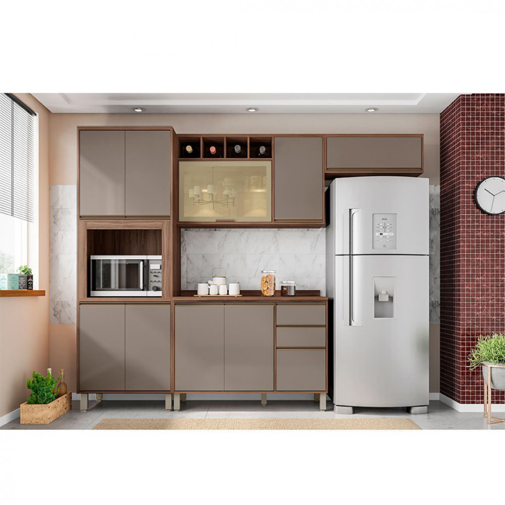 Balcão Luciane Yara 2 Portas 3 Gavetas sem Tampo 120 cm 1304/199